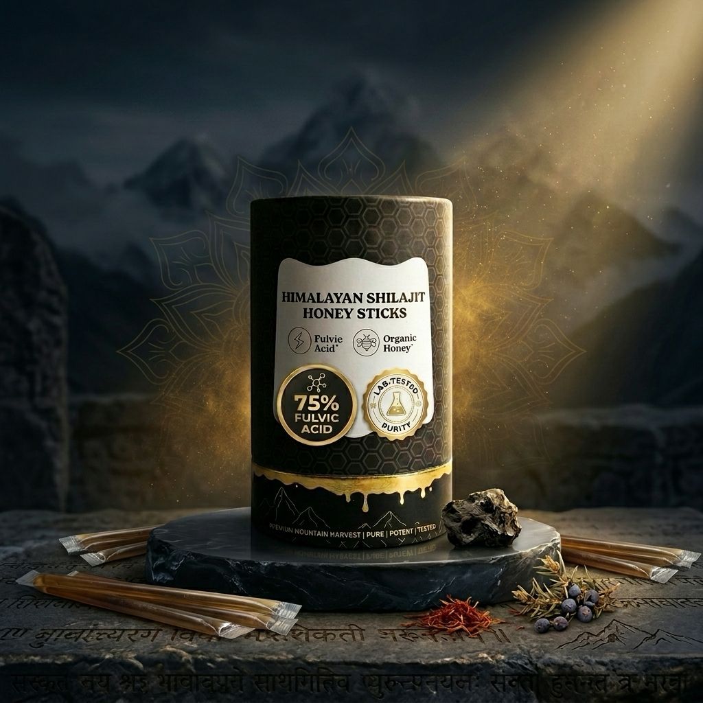 Himalayan Shilajit Honey Sticks - Natural Testosterone Booster & Sexual Performance Enhancer | 75% Fulvic Acid | Lab-Tested Purity | 30 Sticks